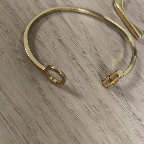 J. Crew Jewelry Jcrew Set Of 2 Gold Bangle Cuff Bracelets Preowned